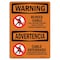 Signmission OSHA WARNING, Buried Cable Call Before Digging Bilingual, 14in X 10in Decal, OS-WS-D-1014-L-12511 OS-WS-D-1014-L-12511 - alternate 1